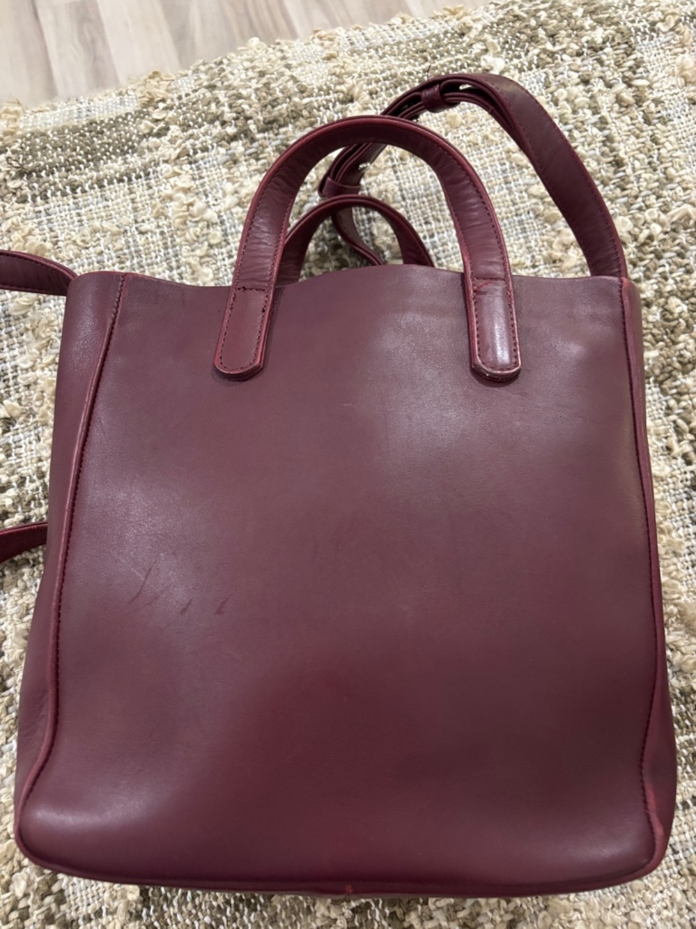 BAGGU Box Mulberry 
 Leather Top-Handle Tote Crossbody Bag - Picture 3 of 16